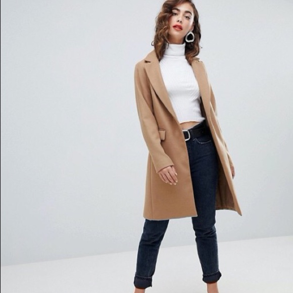 ASOS New Look tailored coat in camel